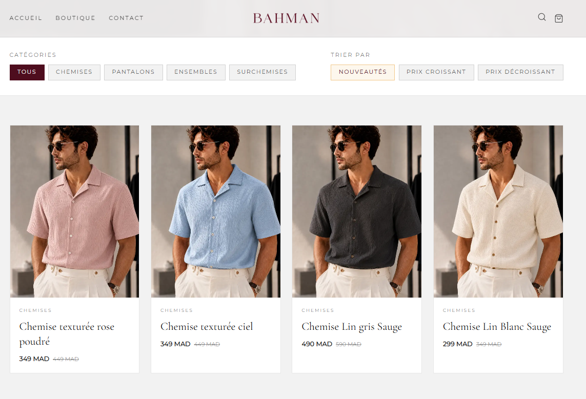 Bahman — Boutique E-commerce Premium — visuel 2